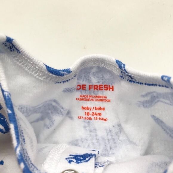 Joe Fresh footed dinosaur pyjamas EUC 18-24 months - Picture 4 of 5